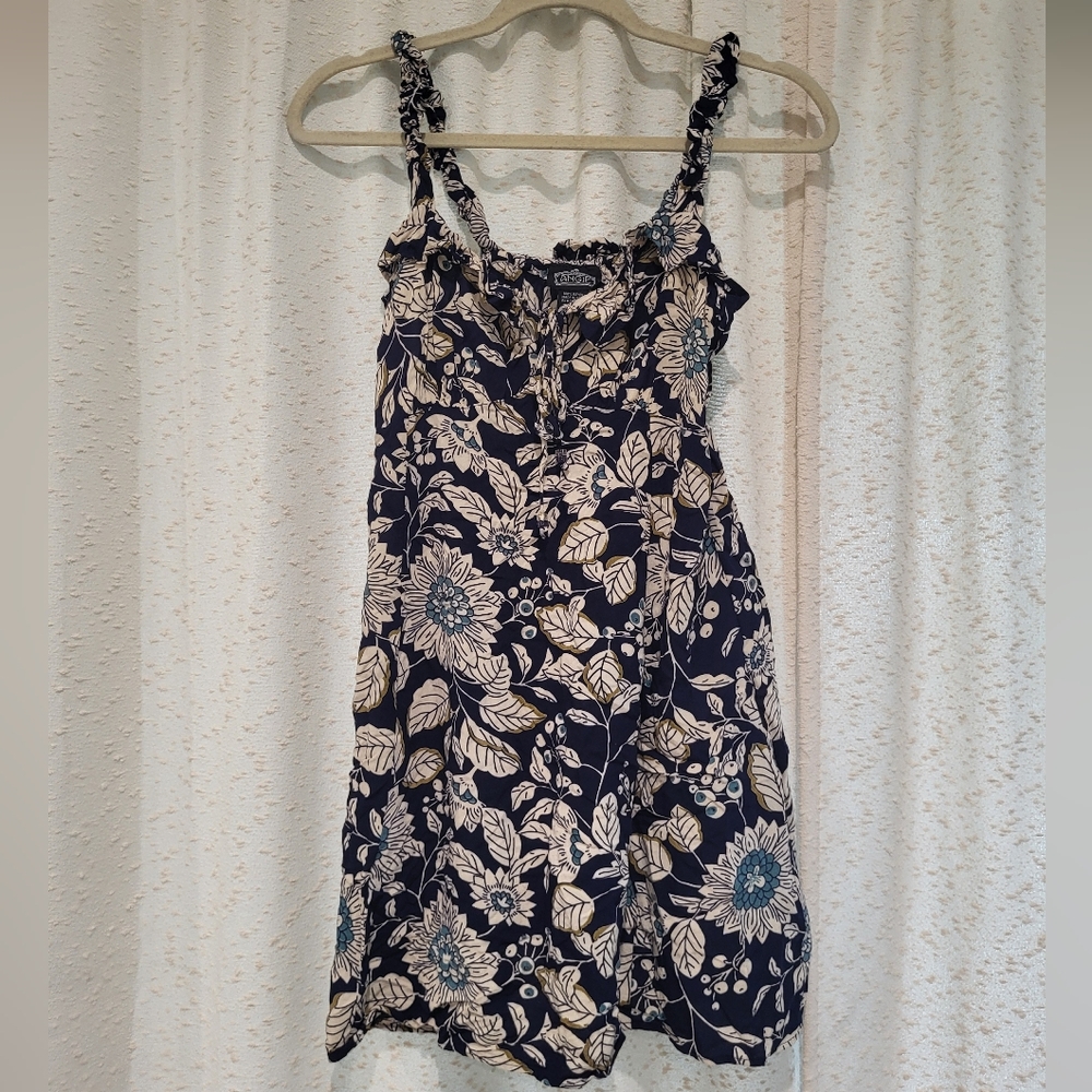 Blue Floral Summer Mini Dress